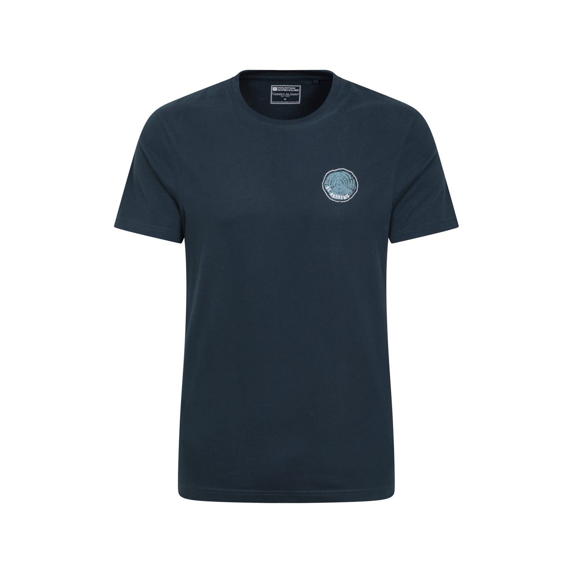 Dark Blue - Front - Mountain Warehouse Mens St Andrews Tree Ring Organic T-Shirt