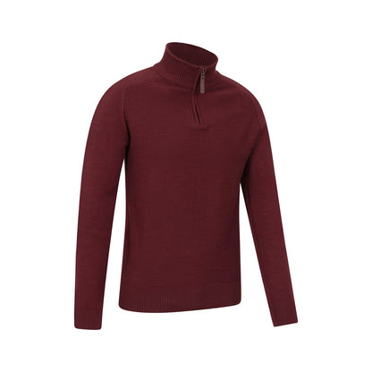 Burgundy - Back - Mountain Warehouse Mens Hadrian Knitted Jumper