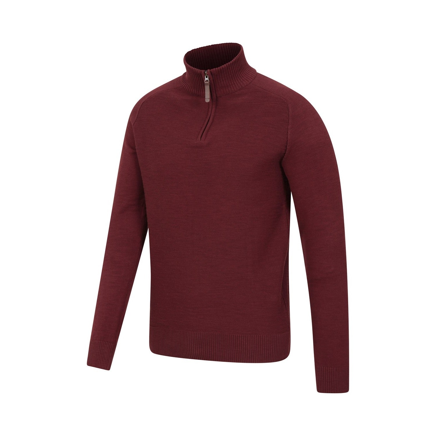 Burgundy - Side - Mountain Warehouse Mens Hadrian Knitted Jumper