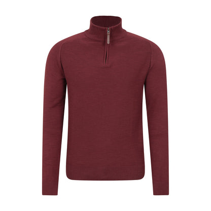Burgundy - Front - Mountain Warehouse Mens Hadrian Knitted Jumper