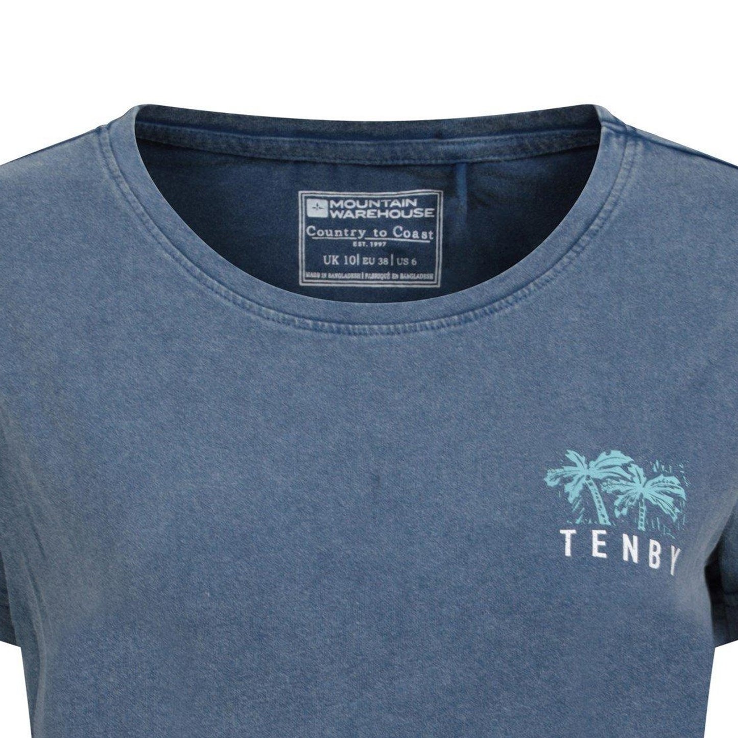 Blue - Back - Mountain Warehouse Womens-Ladies Tenby Printed Organic T-Shirt