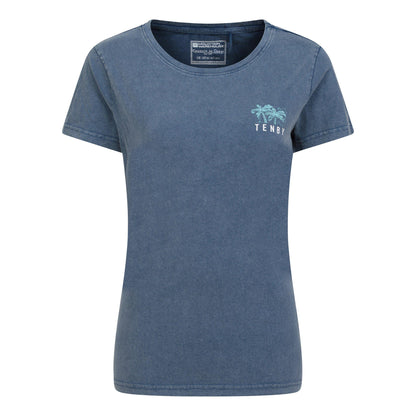 Blue - Front - Mountain Warehouse Womens-Ladies Tenby Printed Organic T-Shirt