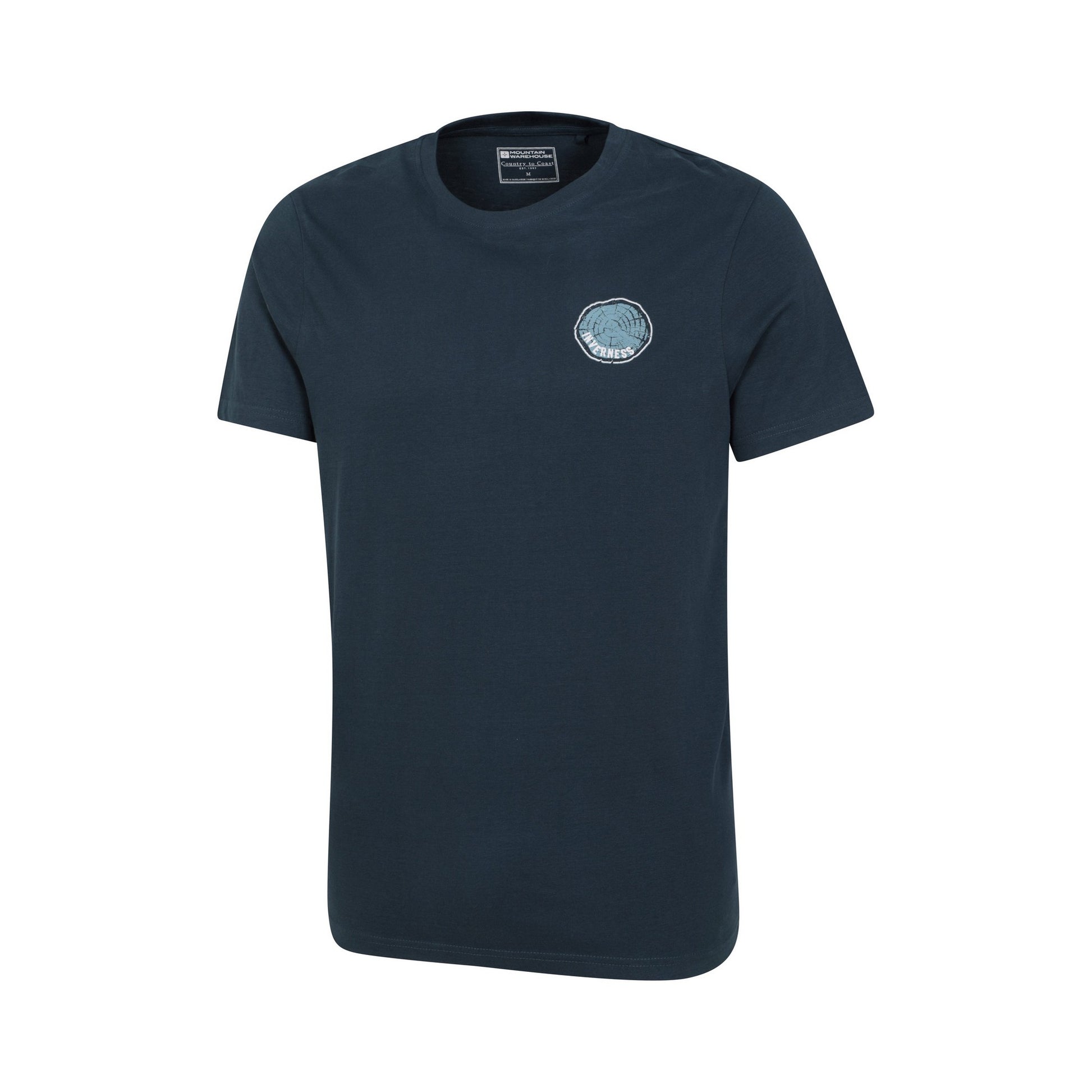 Dark Blue - Side - Mountain Warehouse Mens Inverness Tree Ring Organic T-Shirt