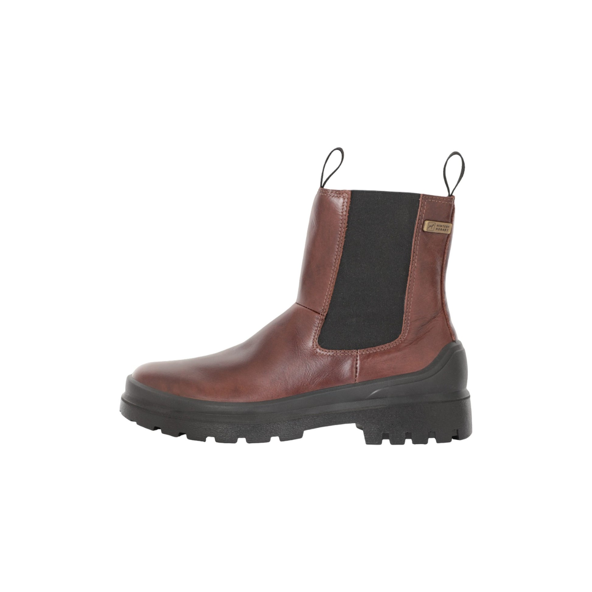 Dark Brown - Side - Hinter + Hobart Womens-Ladies Clydebank Leather Chelsea Boots