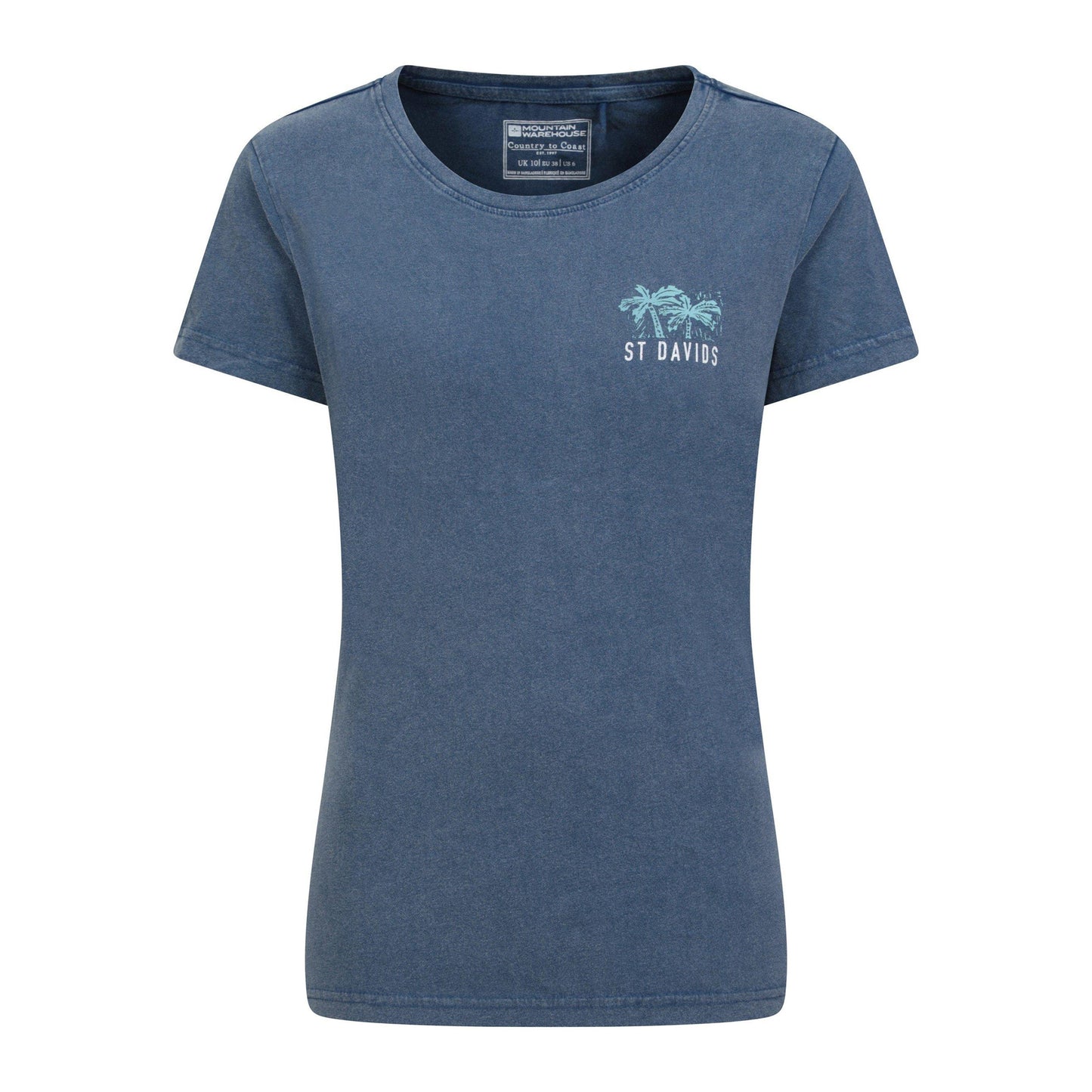Blue - Front - Mountain Warehouse Womens-Ladies St Davids Printed Organic T-Shirt