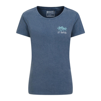 Blue - Front - Mountain Warehouse Womens-Ladies St Davids Printed Organic T-Shirt