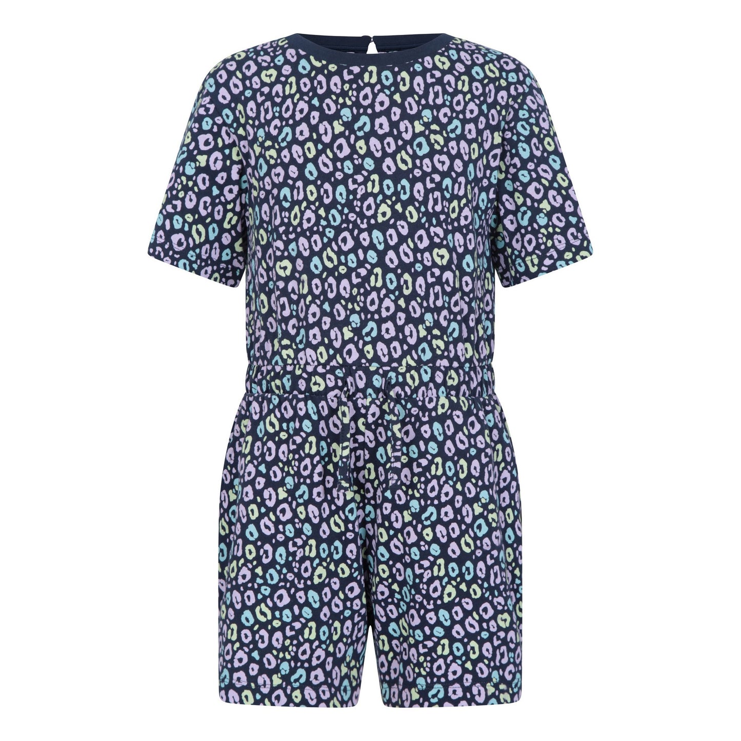 Mixed - Front - Mountain Warehouse Girls Poppy Animal Print Organic Playsuit