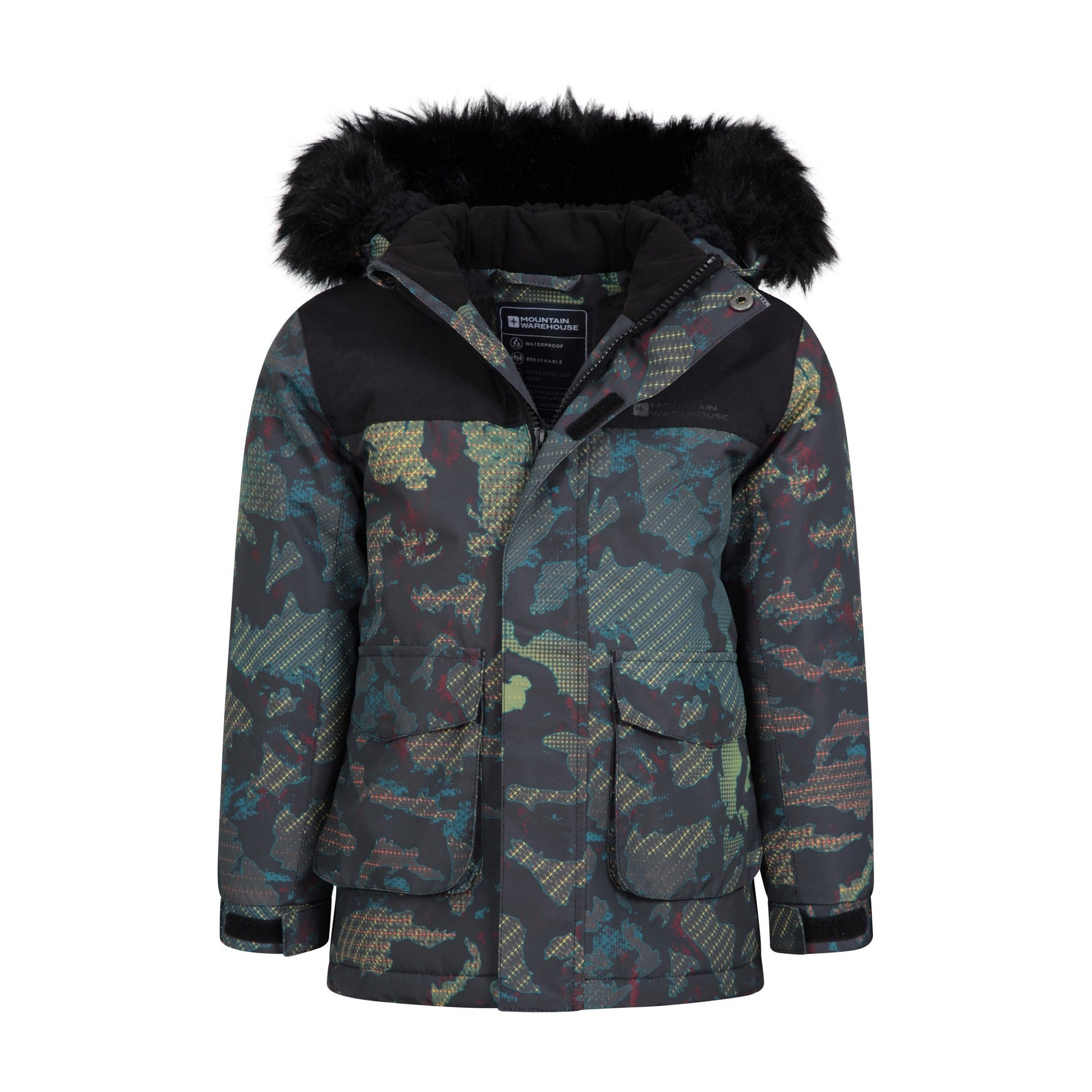 Black - Pack Shot - Mountain Warehouse Childrens-Kids Ranger III Waterproof Jacket