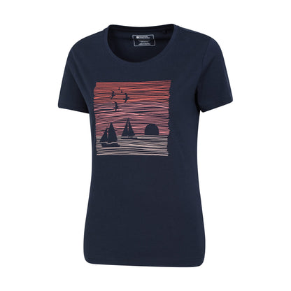 Indigo - Back - Mountain Warehouse Womens-Ladies Sailing Scene T-Shirt