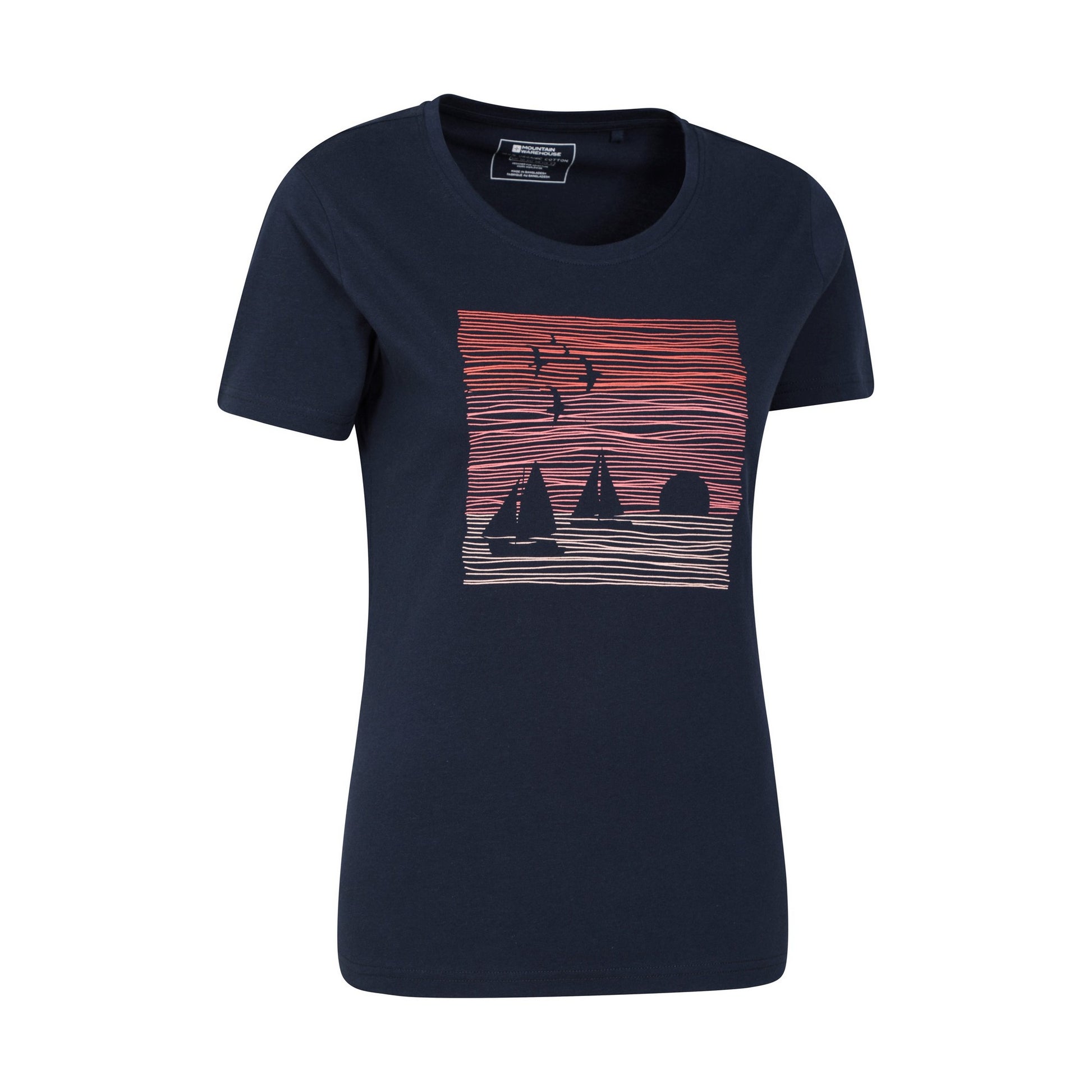 Indigo - Side - Mountain Warehouse Womens-Ladies Sailing Scene T-Shirt