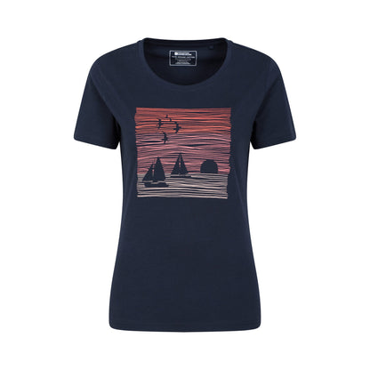 Indigo - Front - Mountain Warehouse Womens-Ladies Sailing Scene T-Shirt