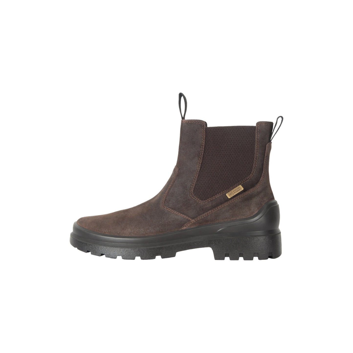 Dark Brown - Side - Hinter + Hobart Mens Salcombe Leather Chelsea Boots