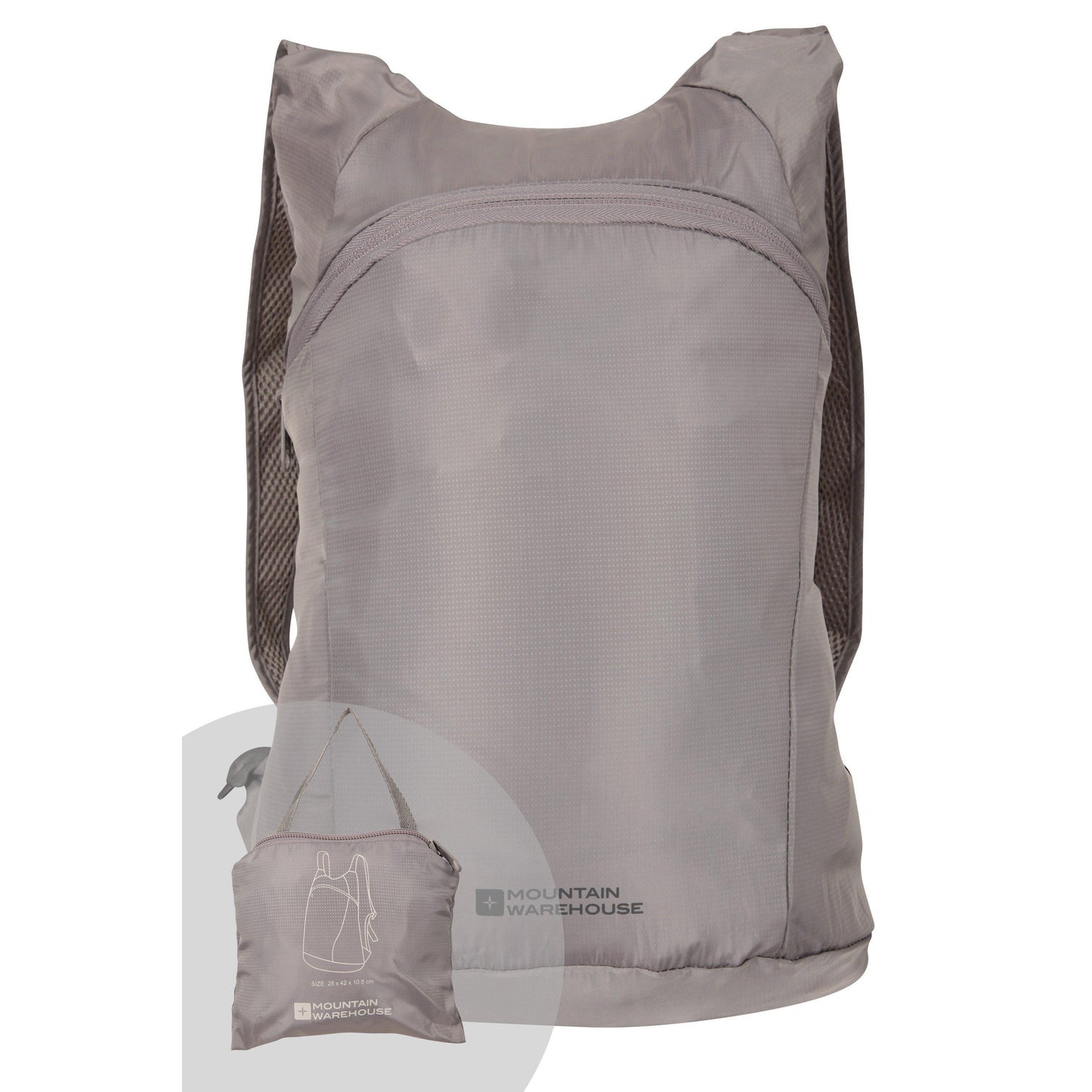 Grey - Front - Mountain Warehouse Packaway Backpack
