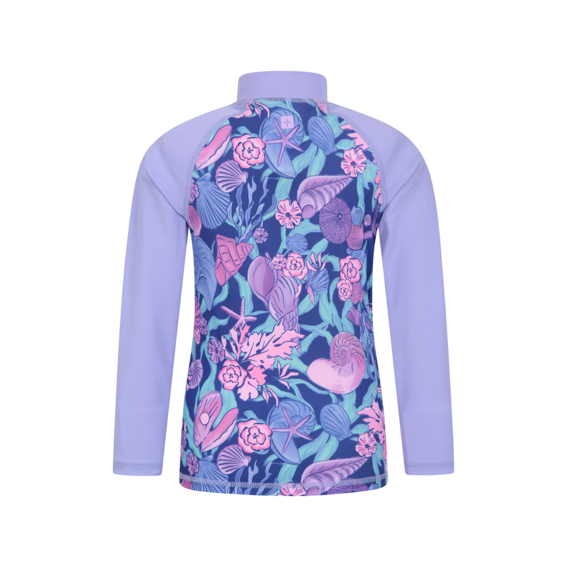 Light Purple - Back - Mountain Warehouse Childrens-Kids Sealife Long-Sleeved Rash Guard