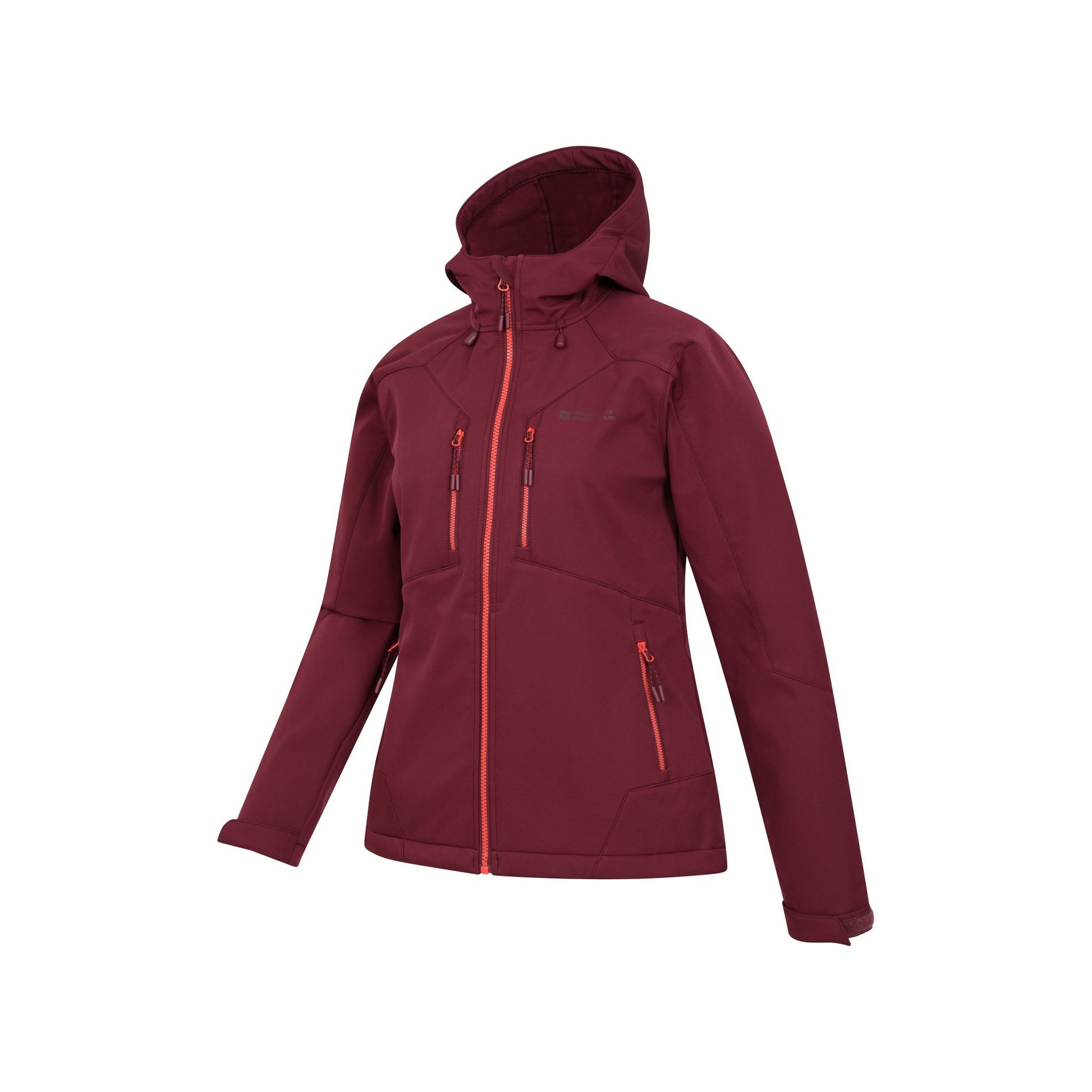 Burgundy - Side - Mountain Warehouse Womens-Ladies Helsinki Recycled Soft Shell Jacket