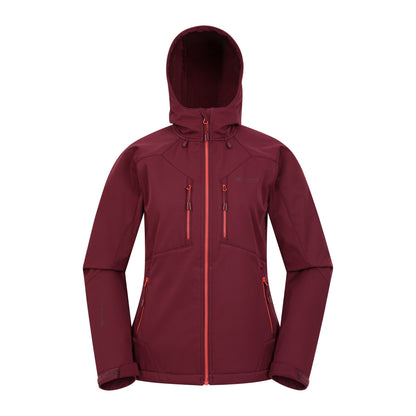 Burgundy - Front - Mountain Warehouse Womens-Ladies Helsinki Recycled Soft Shell Jacket