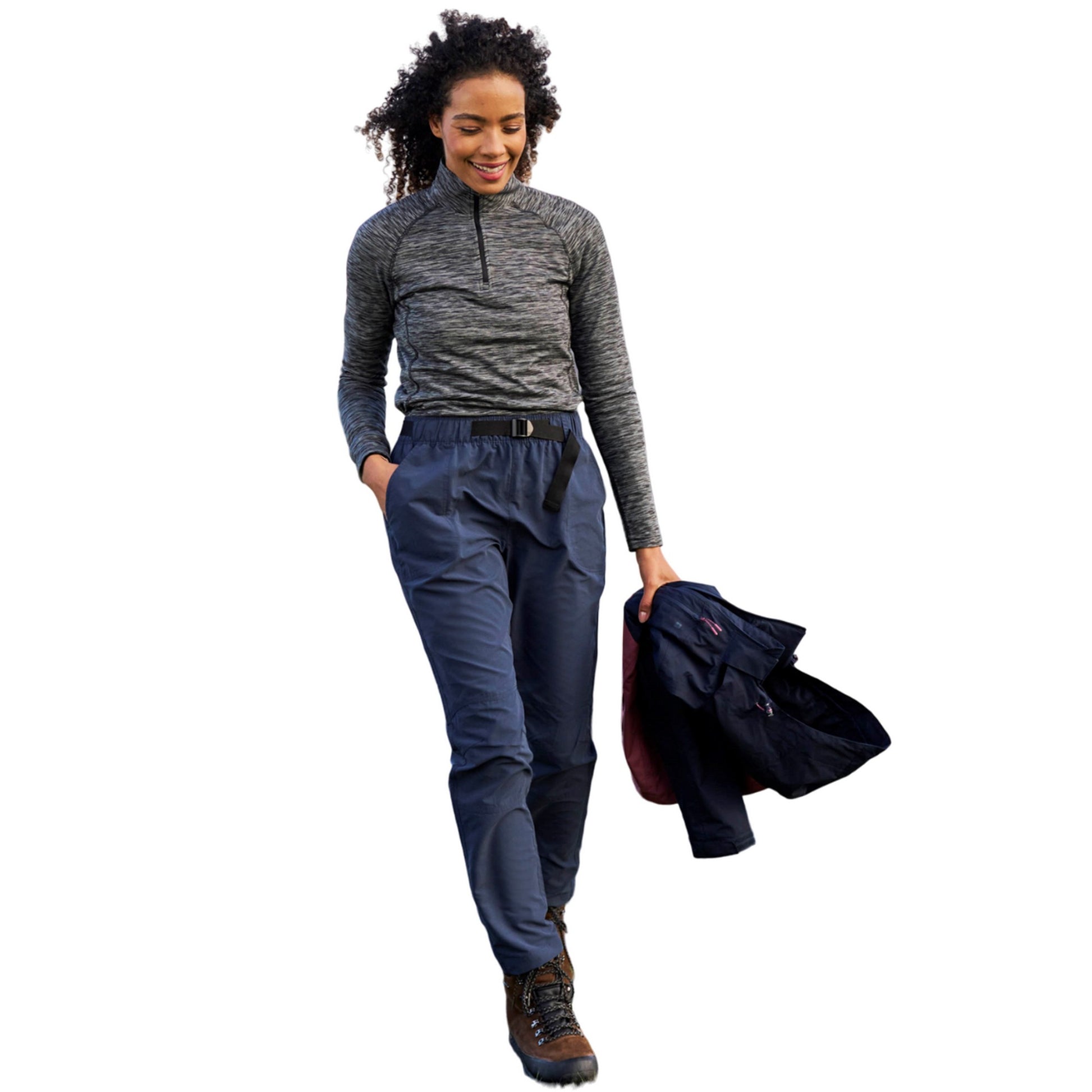 Navy - Side - Mountain Warehouse Womens-Ladies Windermere Hiking Trousers