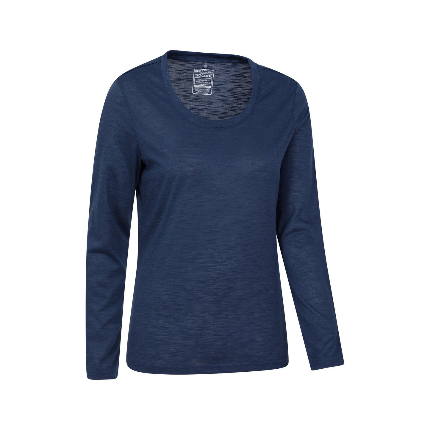 Navy - Lifestyle - Mountain Warehouse Womens-Ladies Agra Slub Long-Sleeved Top