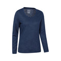 Navy - Lifestyle - Mountain Warehouse Womens-Ladies Agra Slub Long-Sleeved Top