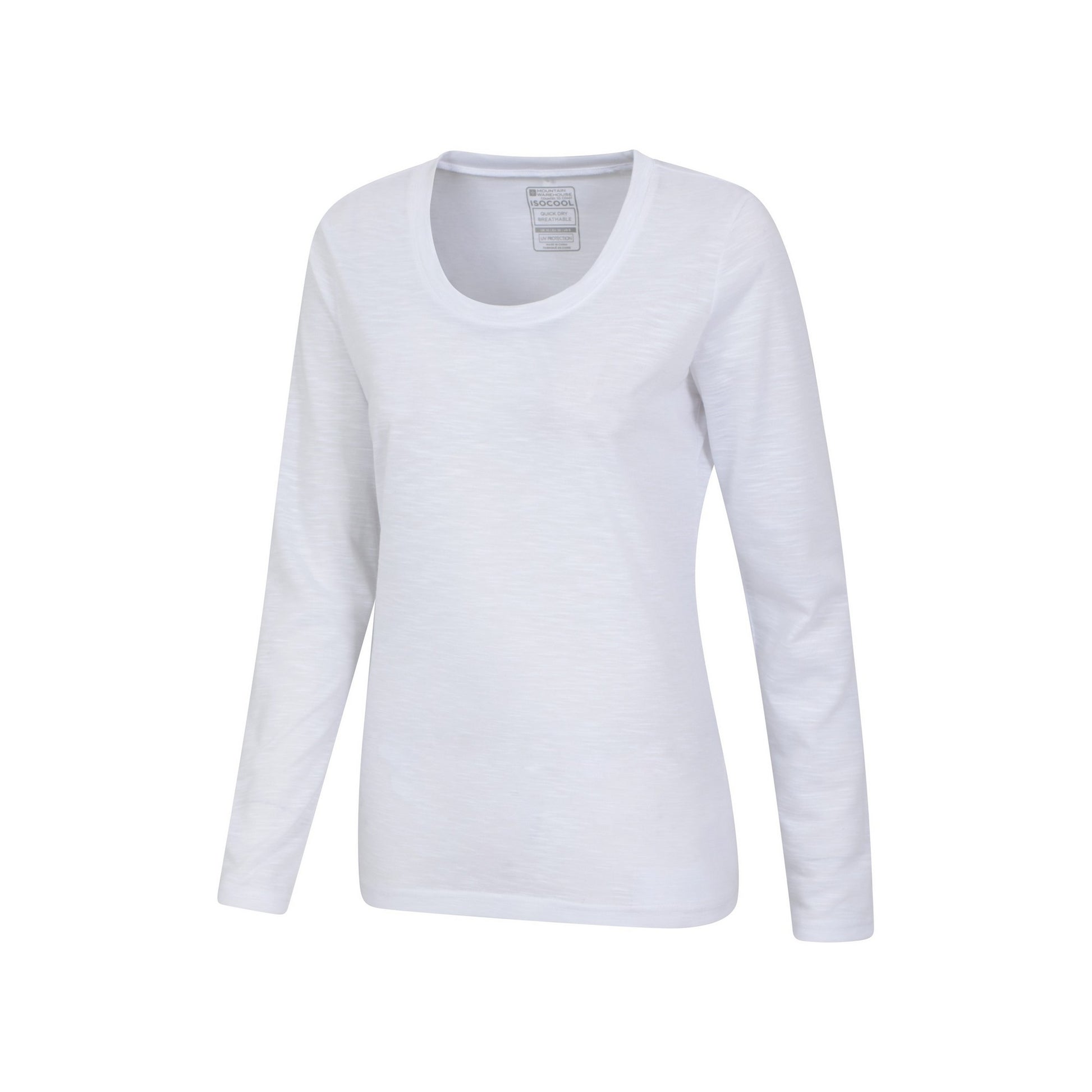 White - Side - Mountain Warehouse Womens-Ladies Agra Slub Long-Sleeved Top