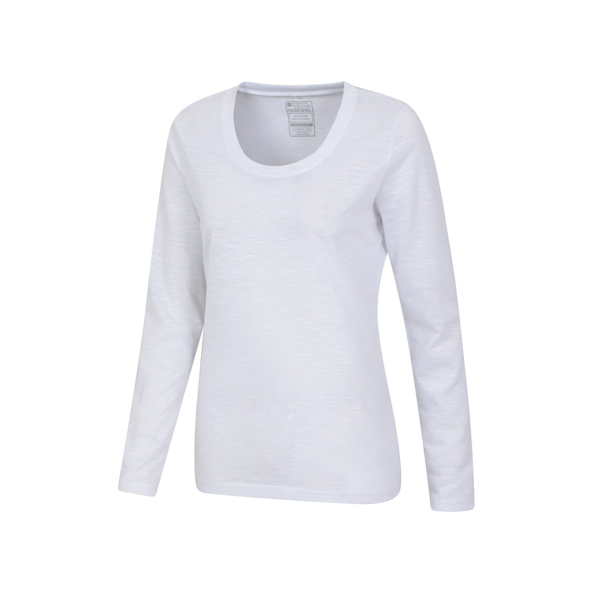 White - Side - Mountain Warehouse Womens-Ladies Agra Slub Long-Sleeved Top