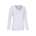 White - Lifestyle - Mountain Warehouse Womens-Ladies Agra Slub Long-Sleeved Top