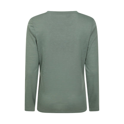 Khaki Green - Back - Mountain Warehouse Womens-Ladies Agra Slub Long-Sleeved Top