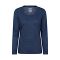 Navy - Front - Mountain Warehouse Womens-Ladies Agra Slub Long-Sleeved Top