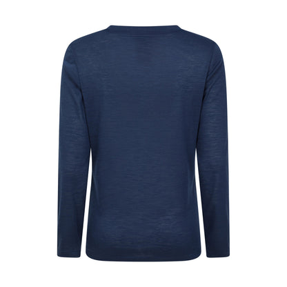 Navy - Back - Mountain Warehouse Womens-Ladies Agra Slub Long-Sleeved Top