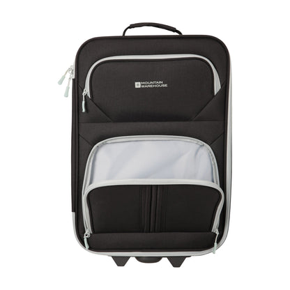Black - Pack Shot - Mountain Warehouse Essentials 2 Wheeled Suitcase