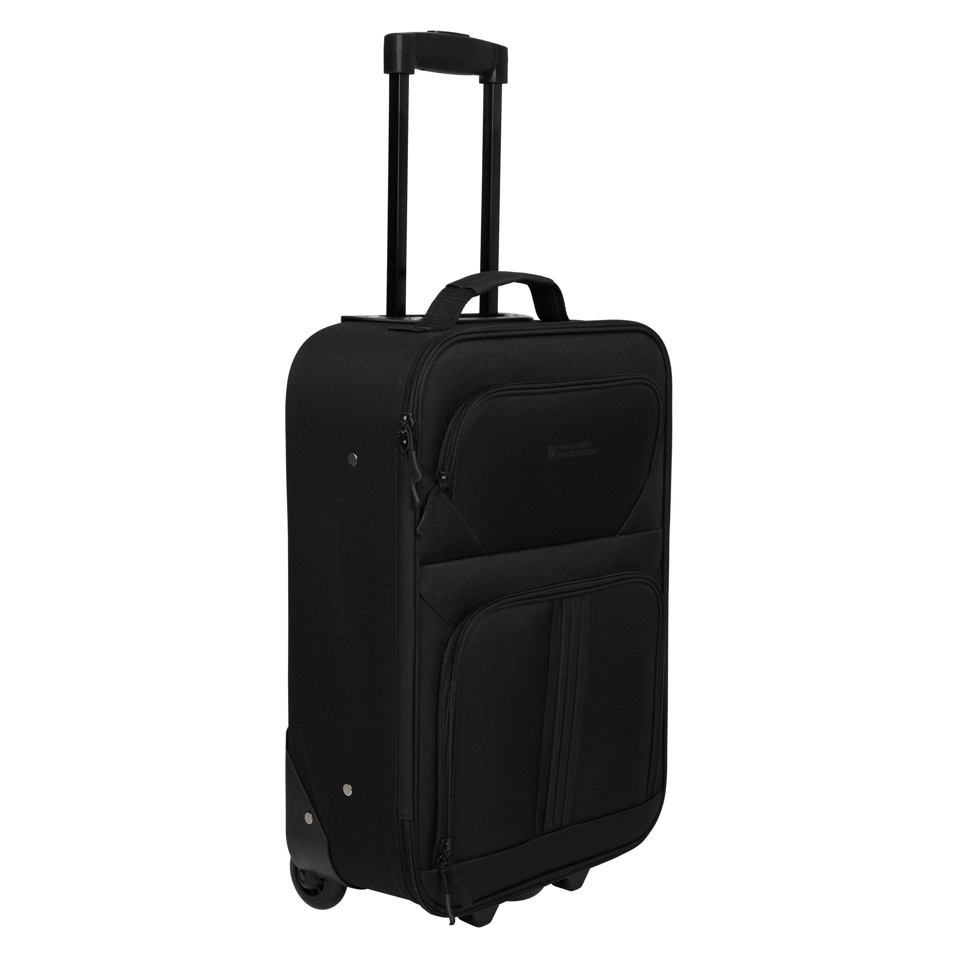 Jet Black - Front - Mountain Warehouse Essentials 2 Wheeled Suitcase