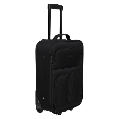 Jet Black - Front - Mountain Warehouse Essentials 2 Wheeled Suitcase