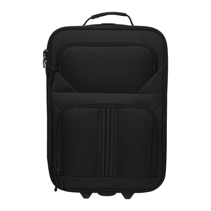 Jet Black - Side - Mountain Warehouse Essentials 2 Wheeled Suitcase