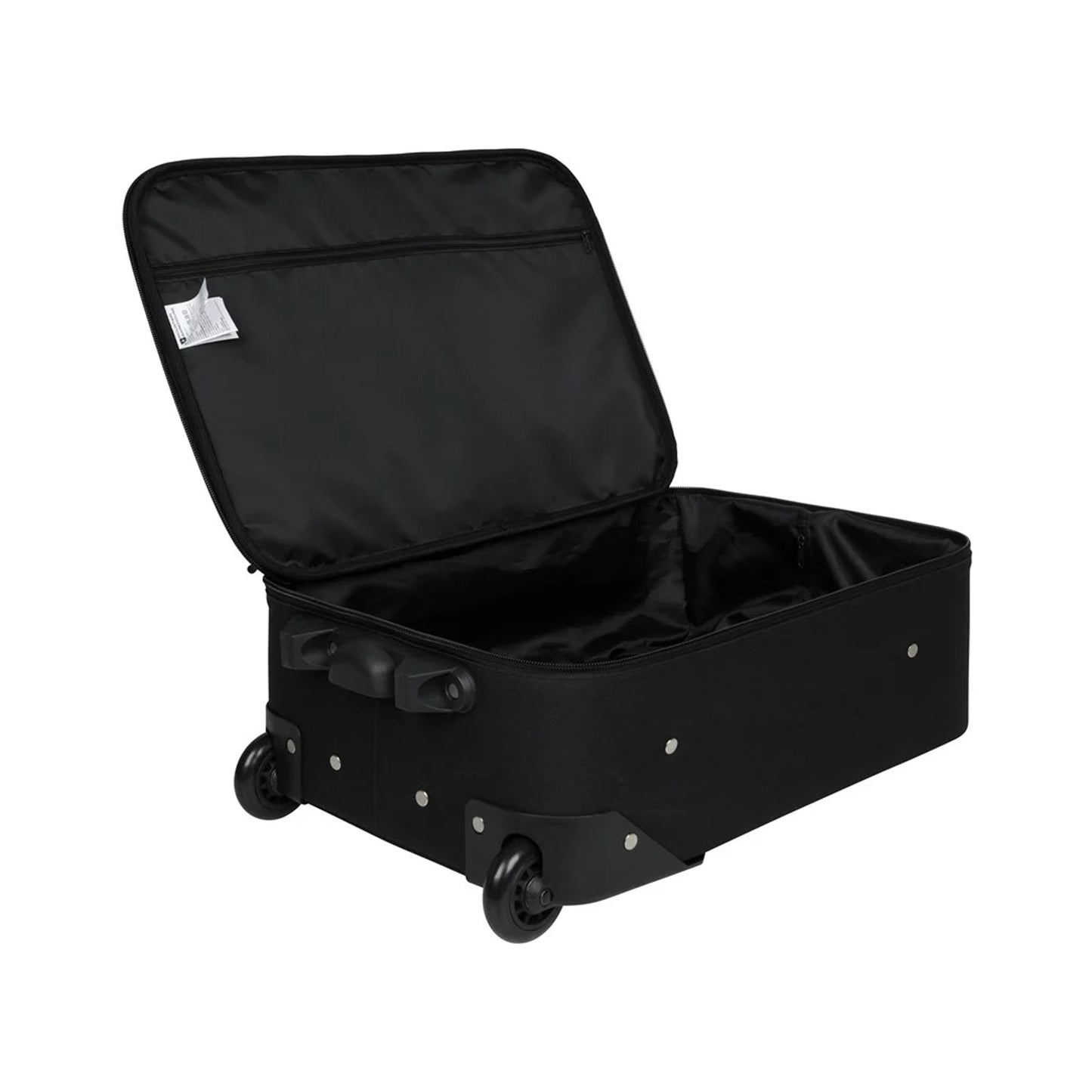 Jet Black - Pack Shot - Mountain Warehouse Essentials 2 Wheeled Suitcase