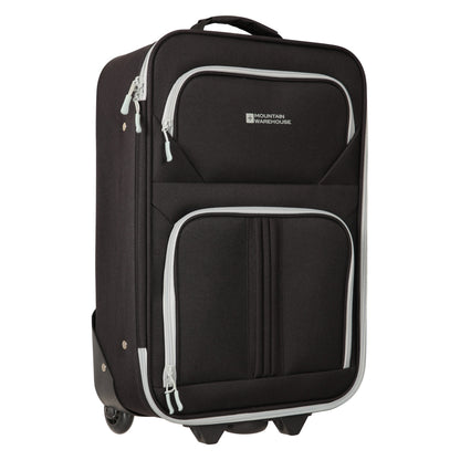 Black - Front - Mountain Warehouse Essentials 2 Wheeled Suitcase