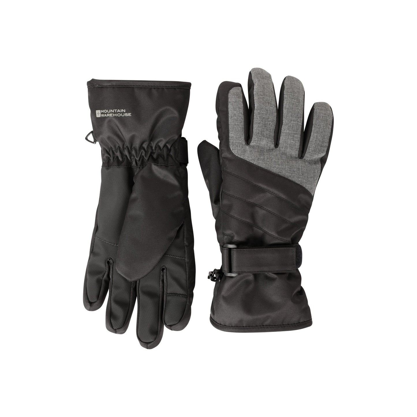 Jet Black - Side - Mountain Warehouse Womens-Ladies Glide Waterproof Ski Gloves