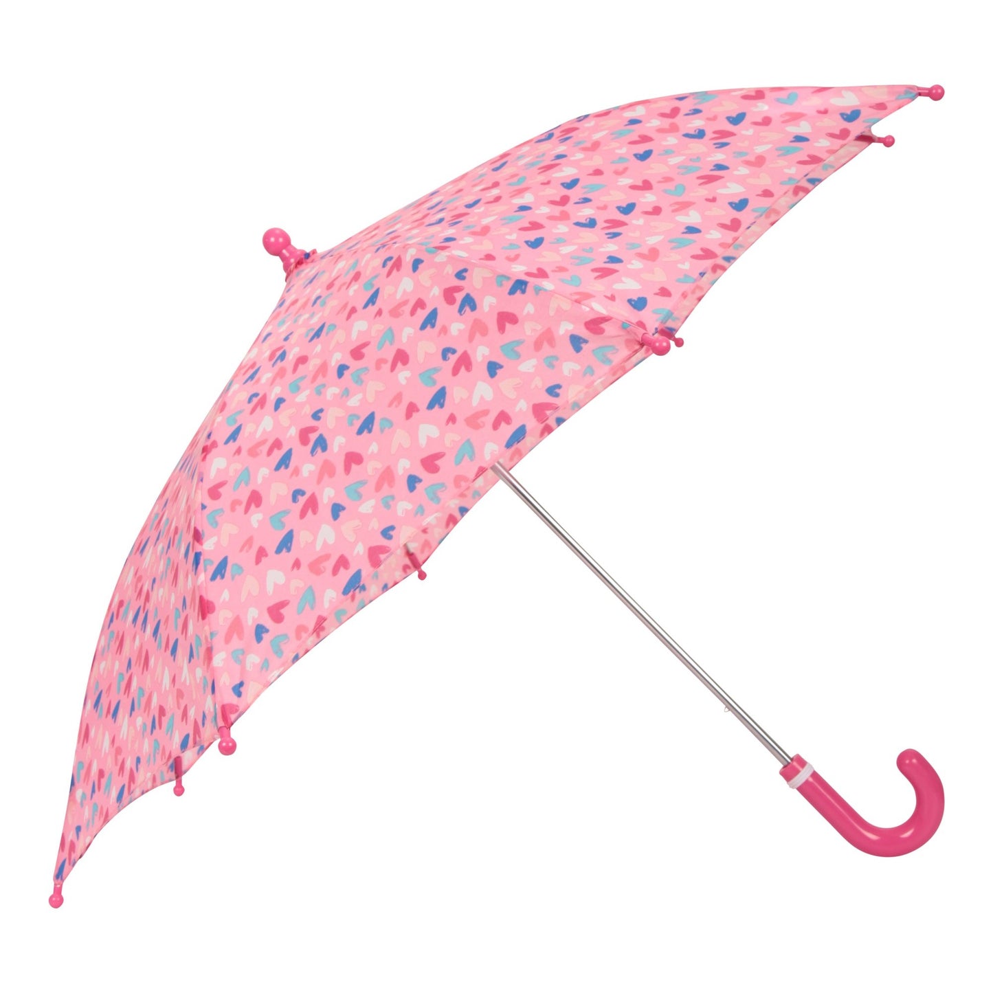 Pink - Front - Mountain Warehouse Childrens-Kids Hearts Stick Umbrella