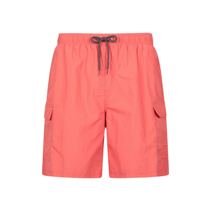 Coral - Front - Mountain Warehouse Mens Shoreline Cargo Board Shorts
