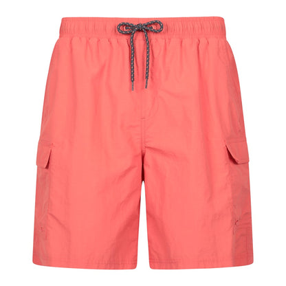 Coral - Front - Mountain Warehouse Mens Shoreline Cargo Board Shorts