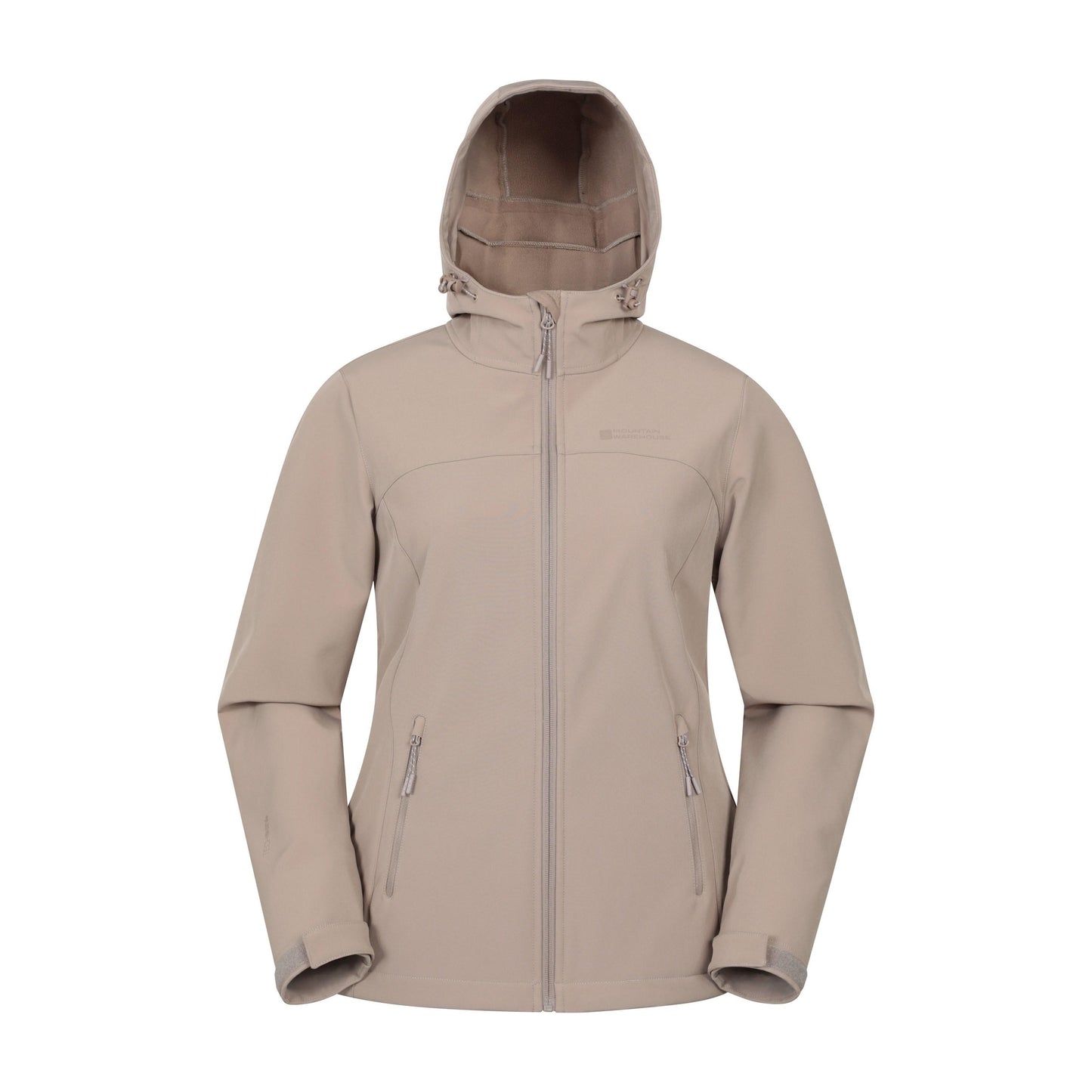 Dark Beige - Front - Mountain Warehouse Womens-Ladies Exodus Water Resistant Soft Shell Jacket