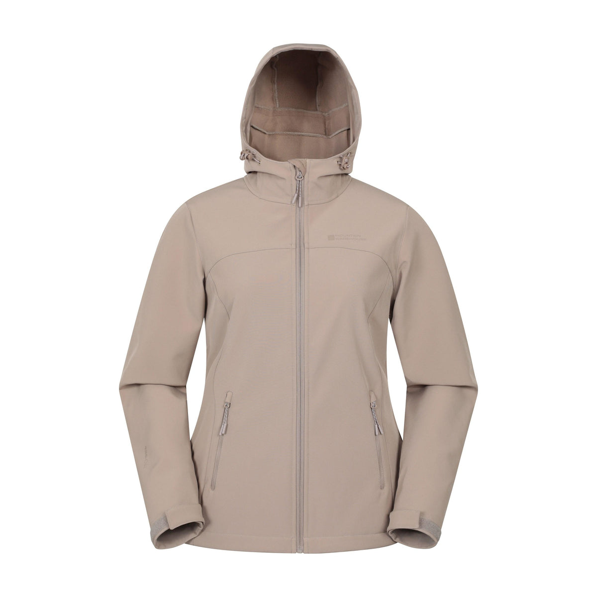 Dark Beige - Front - Mountain Warehouse Womens-Ladies Exodus Water Resistant Soft Shell Jacket