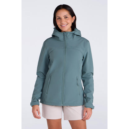 Teal - Front - Mountain Warehouse Womens-Ladies Exodus Water Resistant Soft Shell Jacket