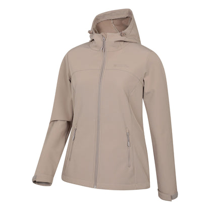 Dark Beige - Side - Mountain Warehouse Womens-Ladies Exodus Water Resistant Soft Shell Jacket