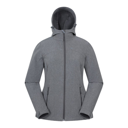 Dark Grey - Front - Mountain Warehouse Womens-Ladies Exodus Water Resistant Soft Shell Jacket