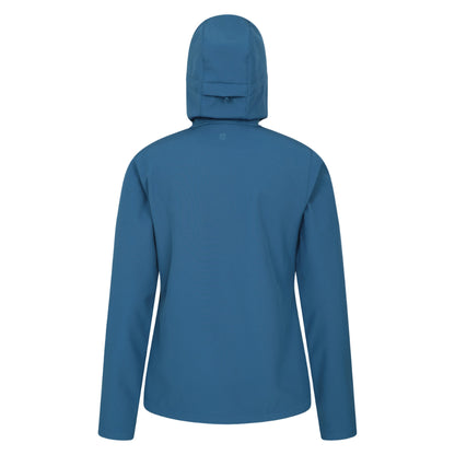 Blue - Back - Mountain Warehouse Womens-Ladies Exodus Water Resistant Soft Shell Jacket