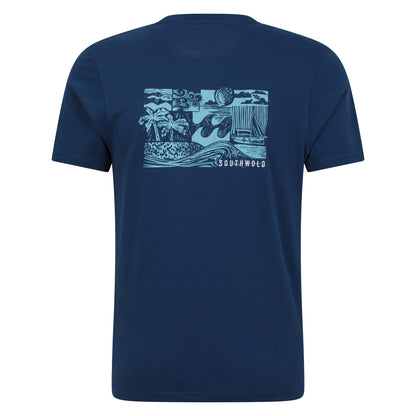 Dark Blue - Back - Mountain Warehouse Mens Southwold Back Print Organic T-Shirt