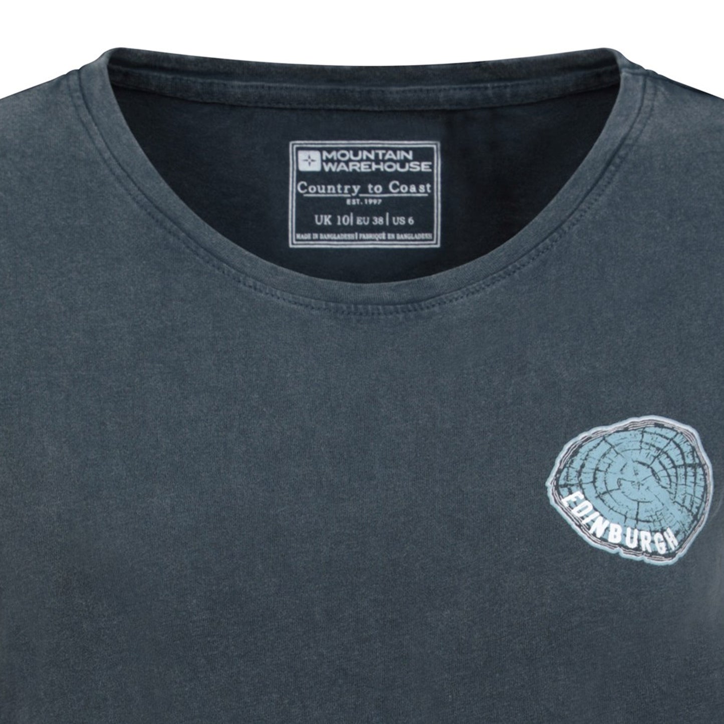 Navy - Back - Mountain Warehouse Womens-Ladies Edinburgh Tree Ring Organic T-Shirt