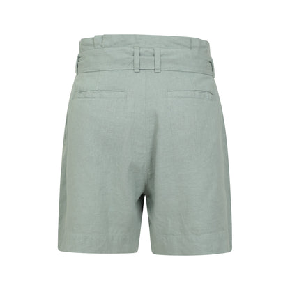 Khaki Green - Back - Mountain Warehouse Womens-Ladies Oatley Linen Blend Shorts
