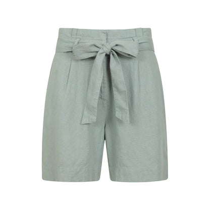 Khaki Green - Front - Mountain Warehouse Womens-Ladies Oatley Linen Blend Shorts