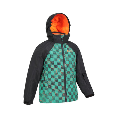 Khaki Green - Side - Mountain Warehouse Childrens-Kids Mogal II Printed Ski Jacket